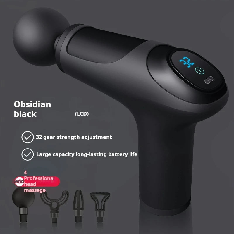 Deep Tissue Massage Gun — 32 Speeds, 4 Heads, LCD Display