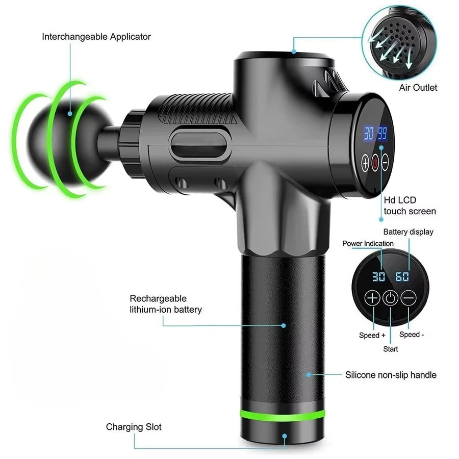 Powerful Percussion Massage Gun with Quiet Motor Perfect Cordless Muscle Relaxation Massage Gun for Athletes Fitness Enthusiasts