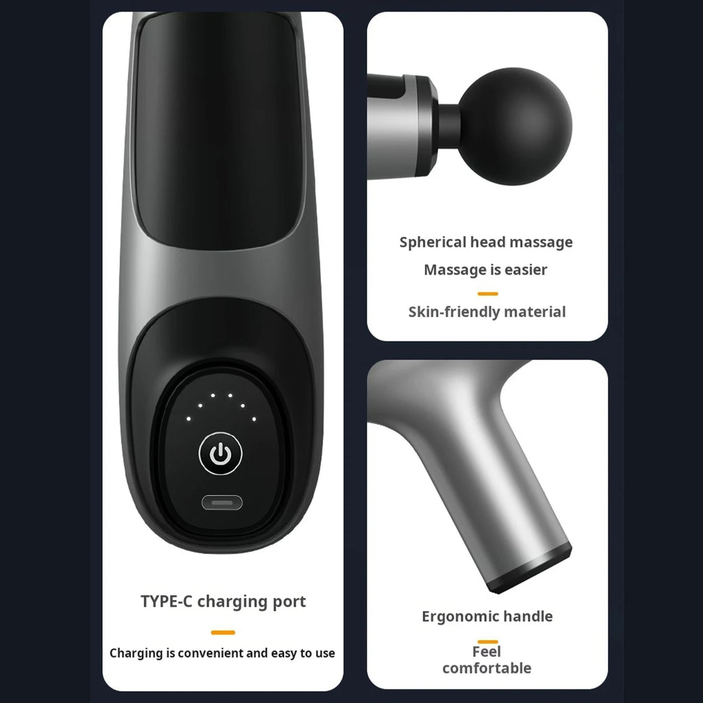 Deep Tissue Massage Gun — 32 Speeds, 4 Heads, LCD Display