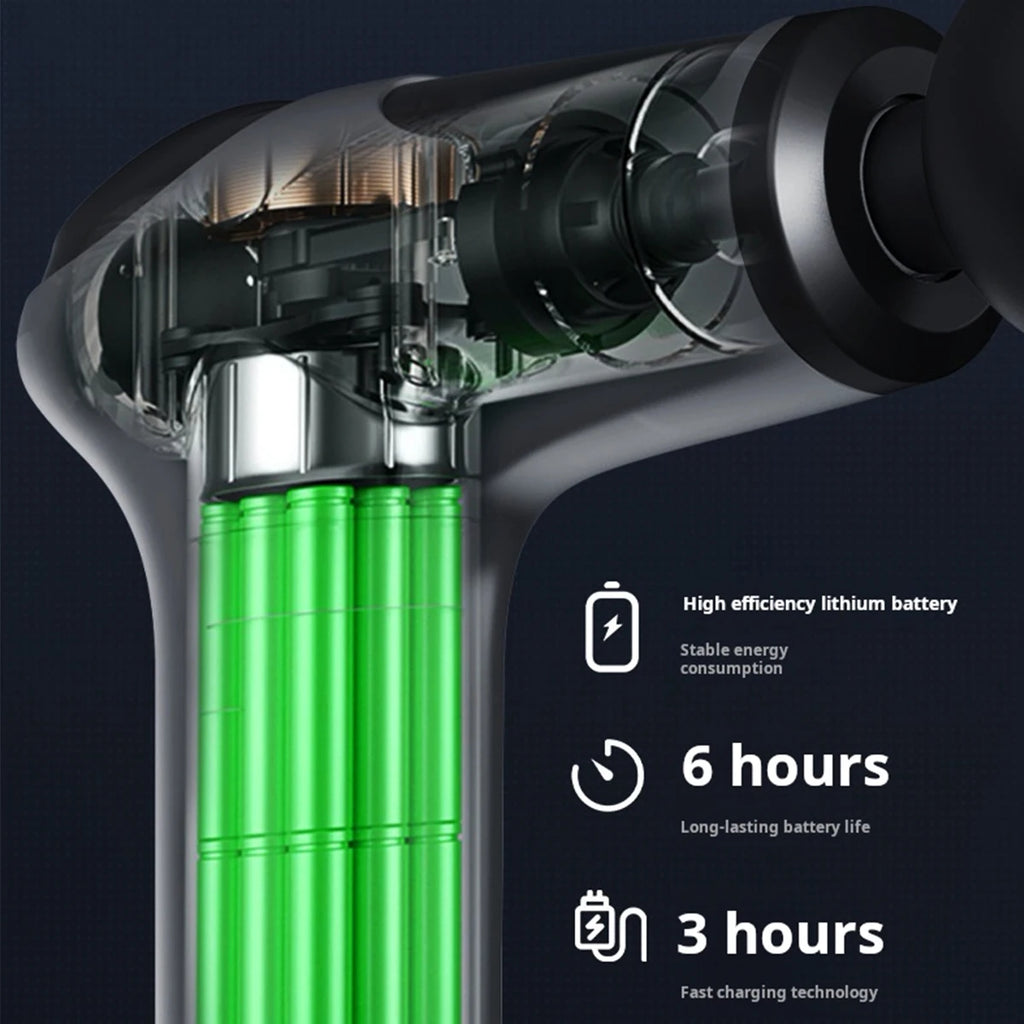 Deep Tissue Massage Gun — 32 Speeds, 4 Heads, LCD Display